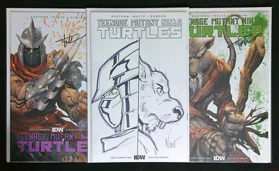 Tmnt #1 Battle Damage Shredder + Splinter - Kirkham & Eddie Nunez Sketch Cover