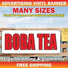 BOBA TEA Advertising Banner Vinyl Mesh Sign drink lemonade water coffee dessert