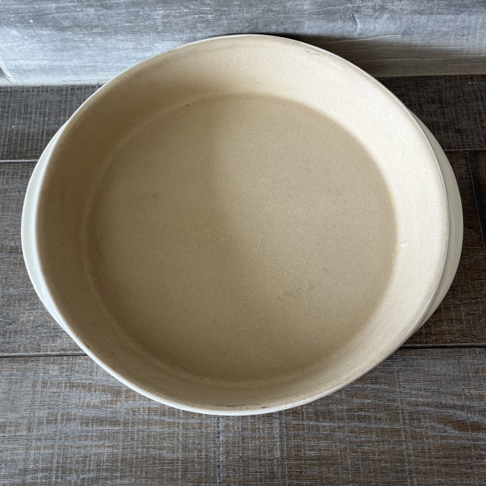 PAMPERED CHEF Beige Circle BAKER Stoneware Deep Dish Pie Plate 11”X2”