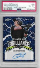2020 Leaf Flash of Brilliance Julio Rodriguez Auto PSA 8 NM-MT  numbered:  16/50