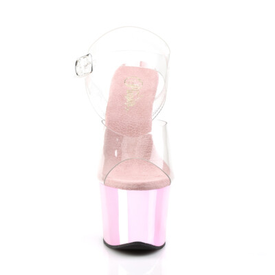 PleaserUSA Damen Plateau-Sandaletten Sky-308 klar/babypink