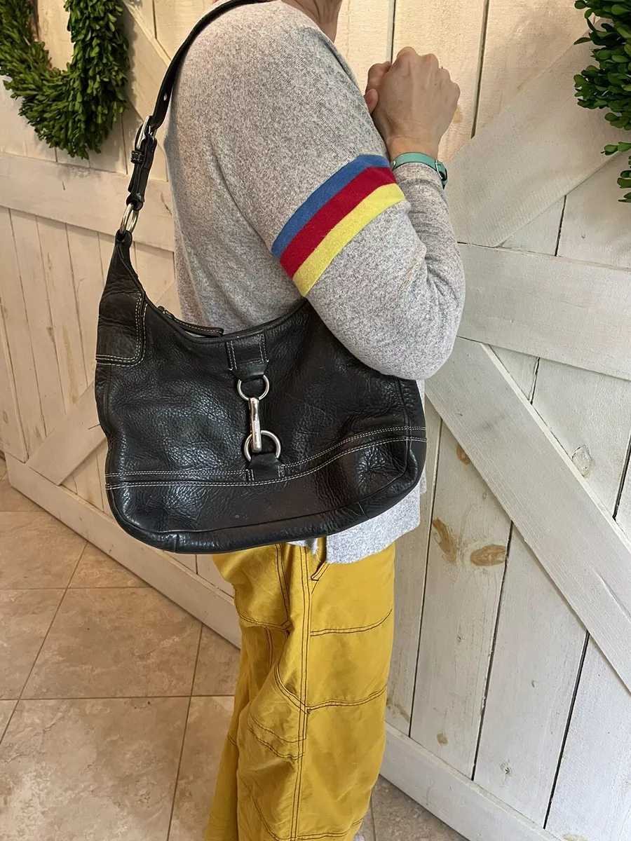 Coach leather sales hobo handbags