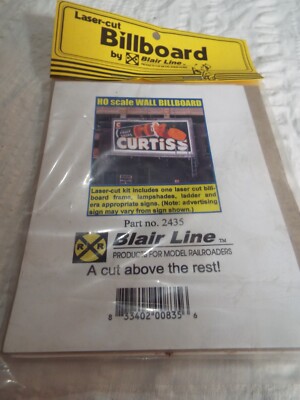 Blair Line 2435 Wall Billboard, Laser-Cut Wood, Sign, HO Scale