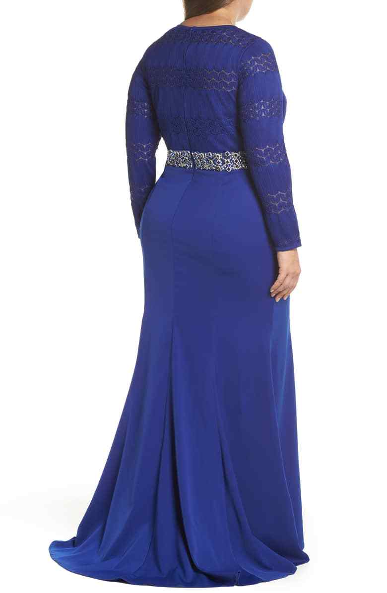 MAC DUGGAL EMBELLISHED WAIST ROYAL BLUE GOWN DRESS sz 16W | eBay