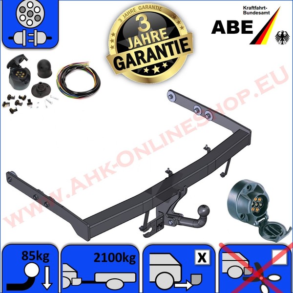 AHK + Elektrosatz ES7 FüR Ford Galaxy 95-00 AnhäNgerkupplung AnhäNgevorrichtung-image