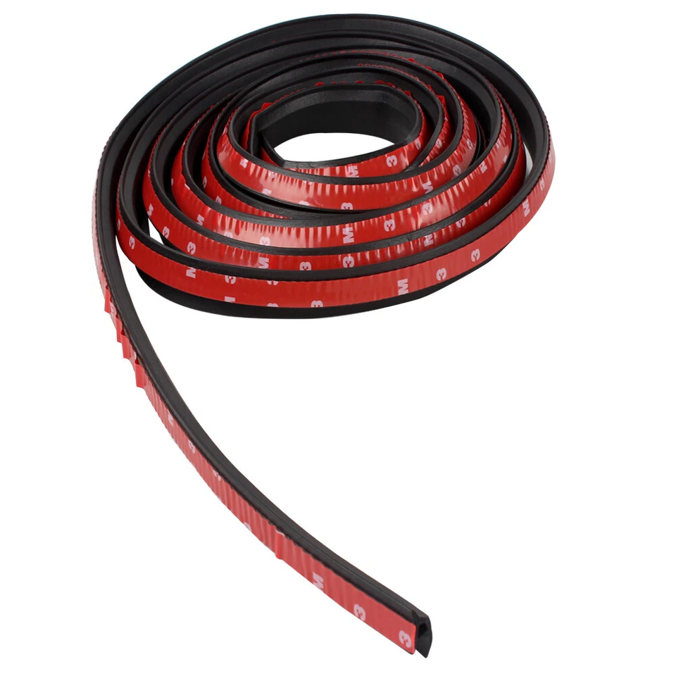 4m Black P-Type Car Truck Door Rubber Seal Strip Weatherstrip Sealing Waterproof - Image 3 of 4