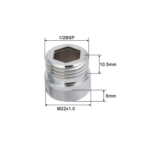 3pcs 1/2BSP Male to M22 Male Thread Copper Faucet Adapter Connector - Picture 4 of 4