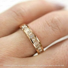 2Ct Princess Cut Lab-Created Diamond Wedding Band Ring 14k Yellow Gold Plated