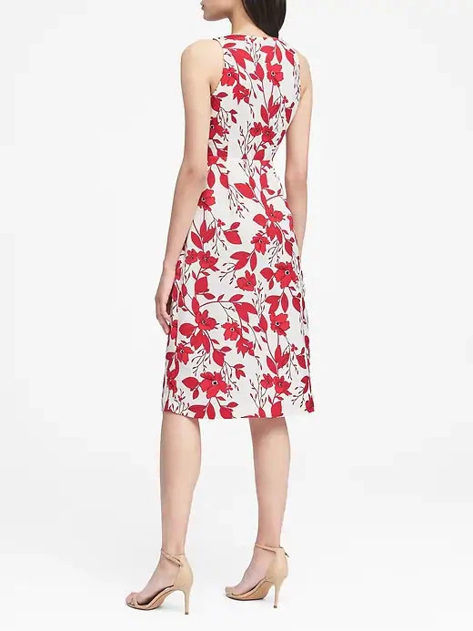 Nuevo con etiquetas Vestido Midi Banana Republic $128.00 para Mujer Floral Efecto Envolvente Talla 2 Foto 2 de 3
