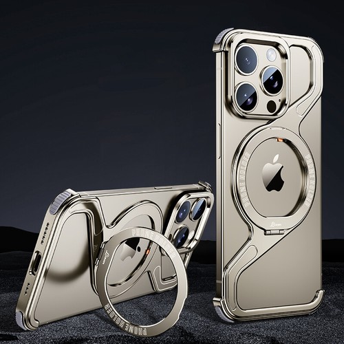 MagSafe Stand Aluminum Alloy Metal Frame Case For iPhone 15 Pro Max 14 Cover - Picture 16 of 16