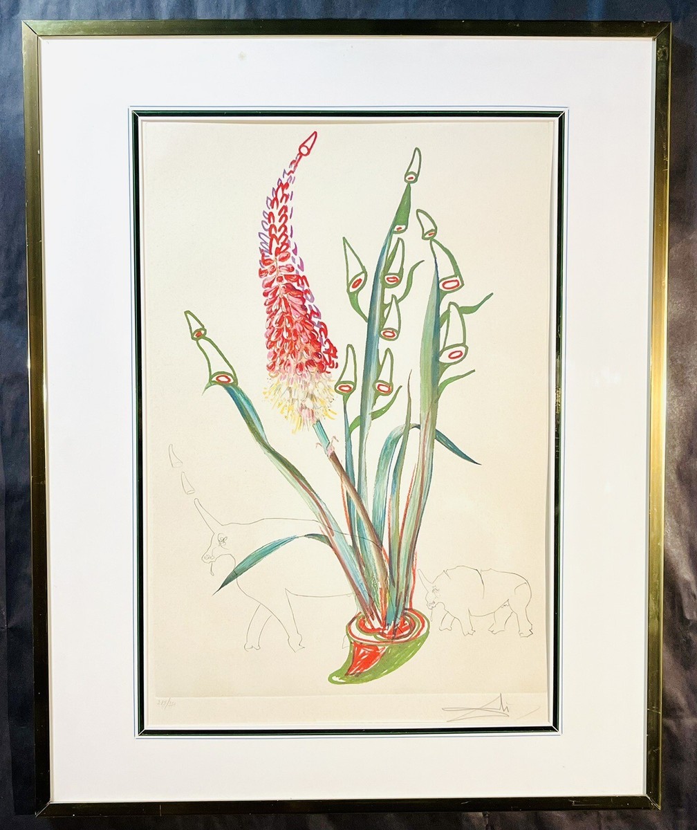 Salvador Dali Hand Signed Original Etching Rhinoceros Rhino