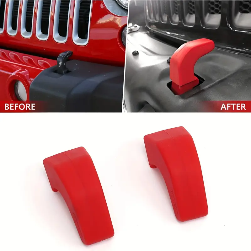 Pair Red Bumper Tow Hook Covers for Jeep Wrangler JK JL Gladiator JT