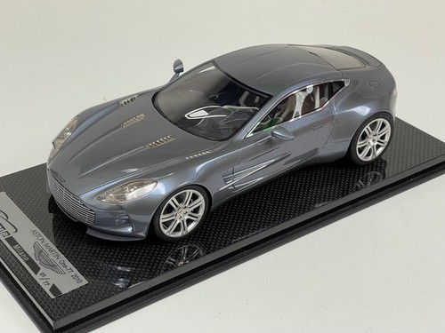 1/18 Tecnomodel Aston Martin One-77 in blu ardesia #01/77 base fibra di carbonio - Foto 1 di 10
