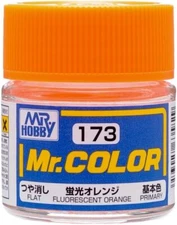 Mr. Hobby C173 Mr. Color Flat Fluorescent Orange Lacquer Paint 10ml - US