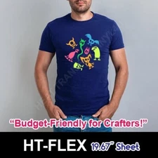 HT-Flex 20"x12" Heat Transfer Vinyl Sheet HTV Iron-on Heat Press for Garments
