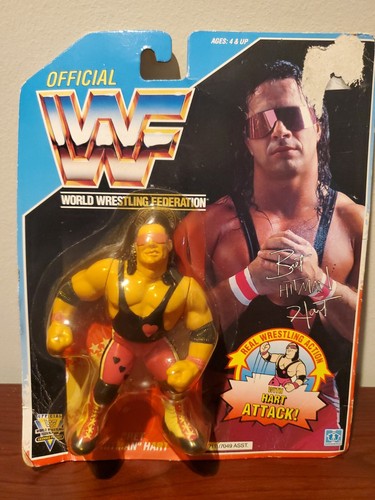 1991 Hasbro WWF Bret Hart Action Figure on Card ...
