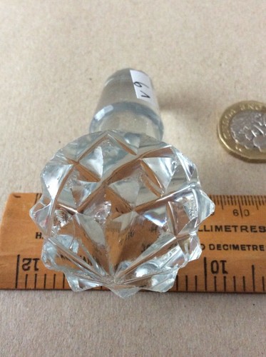 V9.ANTICO TAPPO DECANTER GEORGIANO TRASPARENTE VETRO SOFFIATO A MANO MASSICCIO - Foto 6 di 8