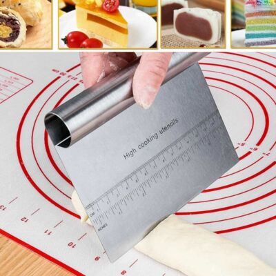 Pro Dough Pastry Scraper Veggie Cutter Chopper Stainless Steel Easy Clean - NEW