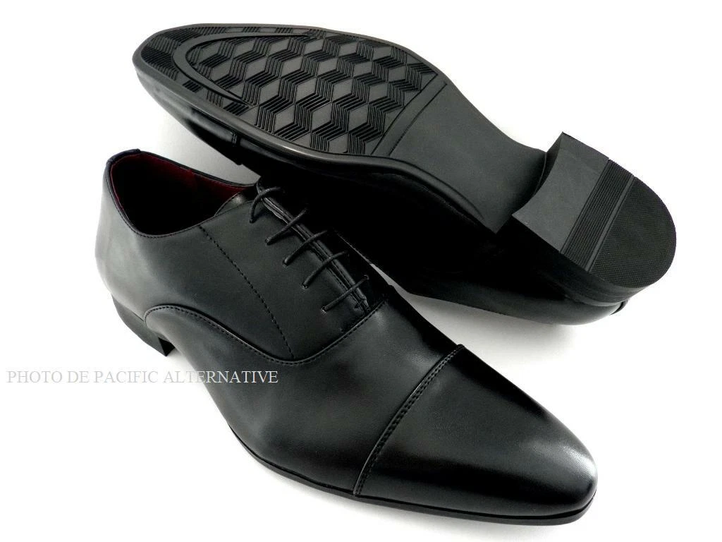 MENS City Shoes Size 43 Black Lace Up Wedding Suit NEW #ELG082