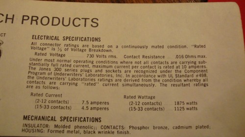 CINCH JONES BEAU MOLEX P-310-AB POWER PLUG PANEL MOUNT 10PIN - Picture 2 of 4
