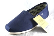 TOMS CLASSIC NAVY SLIP-ON CASUAL CANVAS FLAT SHOE EASY ON OFF MEN'S