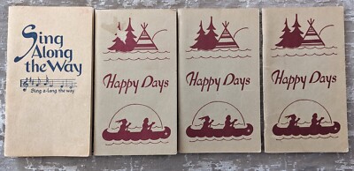 Vintage 4 Song Books Sing Along the Way and Happy Days 50s 60s ? Camp sing along