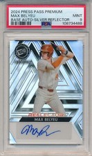 2024 LEAF PRESS PASS PREMIUM BASE MAX BELYUE SILVER REFRACTOR AUTO #/35 PSA 9