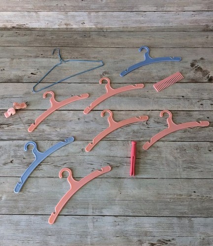 Vintage Baby Doll Clothes Hangers And Accessories 5.25 Inch Plastic Hangers