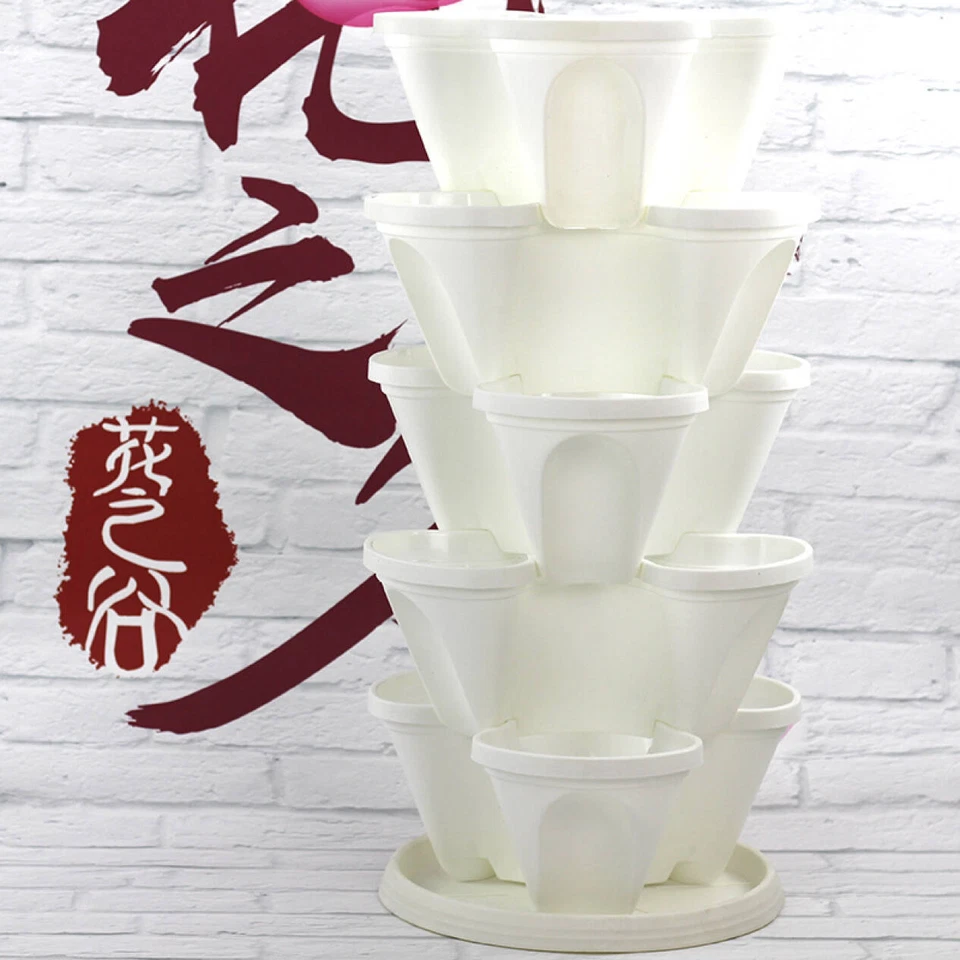 5 camadas de morango e baunilha para plantador de jardim empilhável bandeja de envio - Imagem 3 de 4