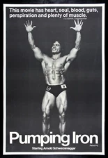 PUMPING IRON ✯ CineMasterpieces RARE MOVIE POSTER FITNESS BODYBUILDING GYM 1977