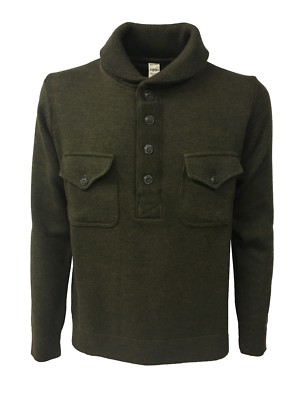 GRP Herrenpullover Olivgrün Mélange 100% Wolle MADE IN ITALY ART