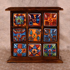 Keramikkommode / Handgefertigt aus Massivholz / für Schmuck, Gewürze, Organizer 