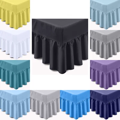 New 100% Egyptian Cotton Valance Sheet Deep Fitted Bed Sheets Single Double King