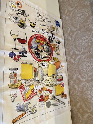 NWT Torchons & Bouchons Cheeses Of France   Fromages Of France  Tea Towel