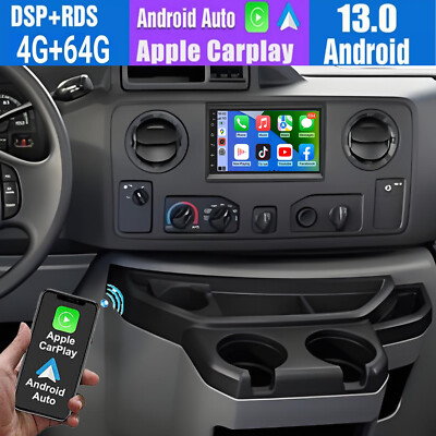 4+64GB For Ford E-250 E-350 2009-2014 Carplay Car Radio Android GPS Nav + Camera