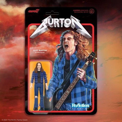 CLIFF BURTON • Super 7• ReAction Figure • 3 ¾ in • METALLICA • Ships Free - Picture 4 of 6