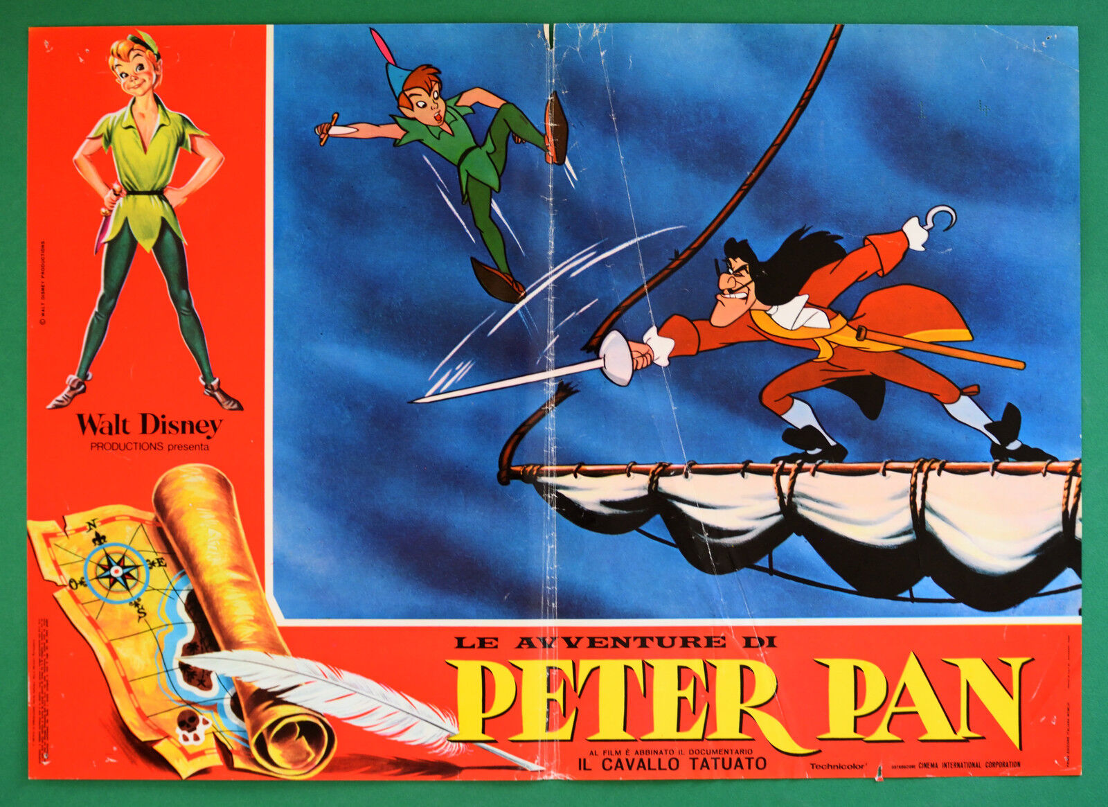 T77 Fotobusta the Adventures By Peter Pan Walt Disney Animation Cartoon 4