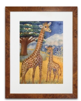 WATERCOLOR 11x14 Original Baby Giraffe Child Wall Colorful Fun Decor Animals Art