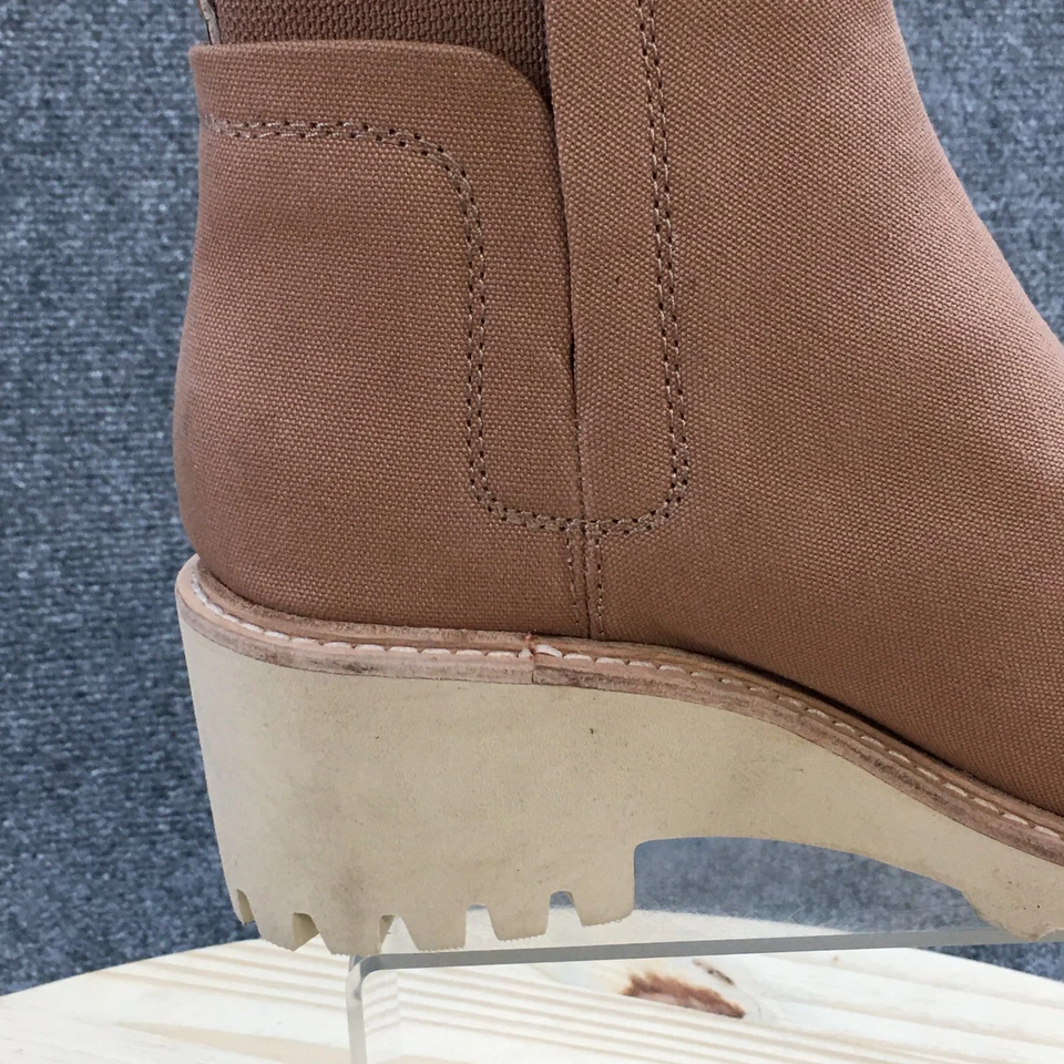 Dolce Vita Botas Mujer 6.5 Huey Gruesas Cuña Botines Marrón Tela Pull On Foto 4 de 4