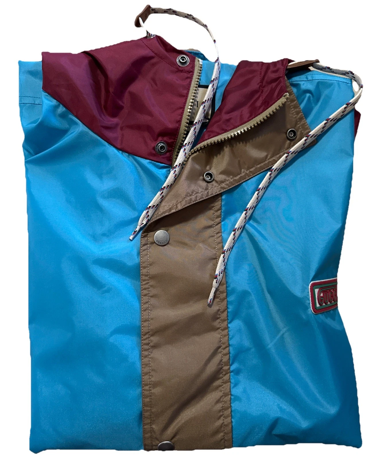 Giacca da uomo Gucci oversize blu rosso mix 42 US 52 EU NUOVA CON ETICHETTE $3450