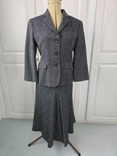 Caractèr Damska spódnica Garnitur z dopasowaną kurtką. Czarno-biała wełna soli i pieprzu. 10