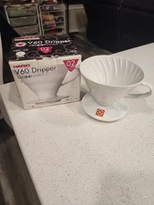 Ceramic Hario V60 Ceramic Pour Over Coffee Dripper Size 02 White Made In Japan