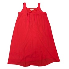 Banana Republic Pleated Scoop Neck High-Low Dress Women's Size 12 Red Sleeveless