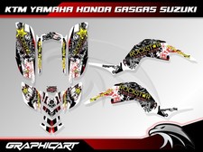 Yamaha Raptor 660 660R ATV Full Graphics Kit Black White Skull Splatter Stickers