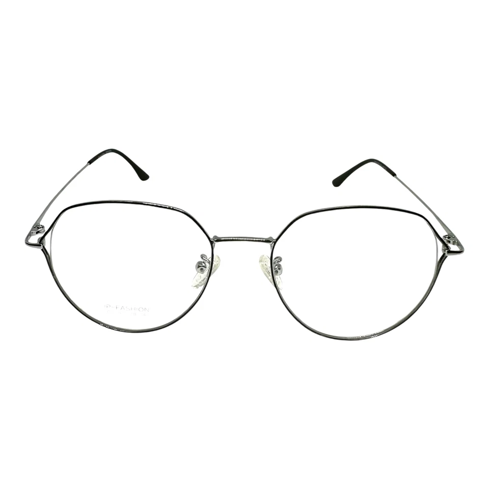 Anteojos para mujer redondos plateados de metal negro peso ligero 53-18-142 nueva altura Foto 2 de 4