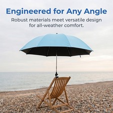 Beach Chair Umbrella with Clamp, 102cm Diameter 360° Adjustable Portable Parasol