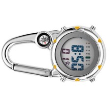 Alloy Luminous Backpack Clip On Band Carabiner Digital Sports Fob Hiking Watch.