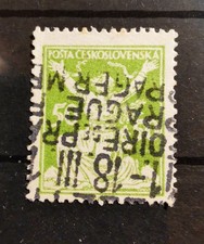 Czechoslovakia stamp 1920, 50h yellow green, Breaking Chain of Freedom, used,