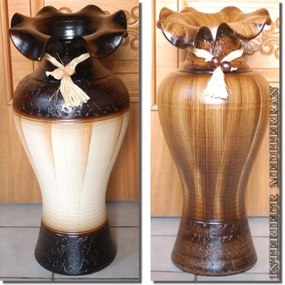 BODENVASE Dekovase Vase aus Keramik 60cm Amphore f. Flur mediterran inkl Einsatz - Bild 1 von 4