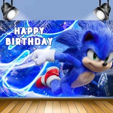 Sonic the Hedgehog Backdrop Birthday Party Banner Photo Background Decoration